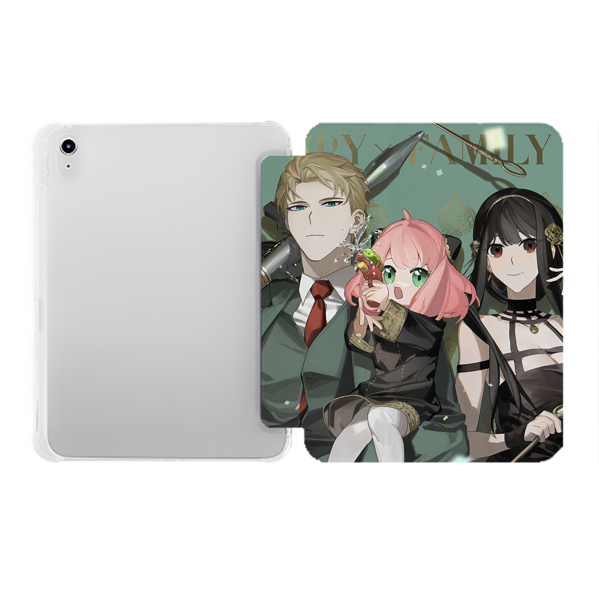 （画像用） SPY×FAMILY间谍家家酒 IPad ケース ペン収納付き 三つ折りスタンド PUレザー×シリコン 対応機種9.5/10.5/10.9インチ